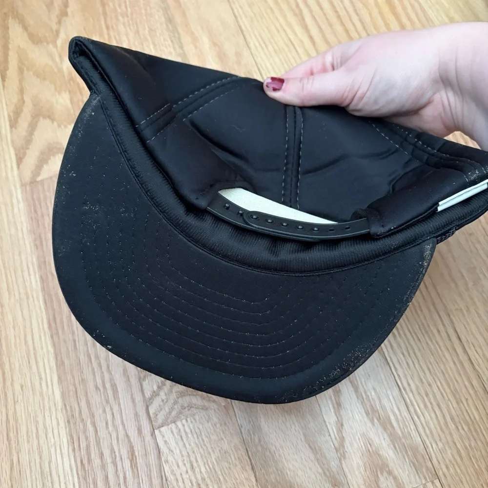 Vintage New Holland Skid Loader Puffy SnapBack Trucker Hat Black Agriculture 90s